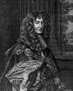 Porträt von Prinz Rupert Wittelsbach vom Rhein (1619-1682), Herzog von Bayern, Herzog von Cumberland, Earl of Holderness, deutscher General und Admiral, Gravur von William M. Timlin