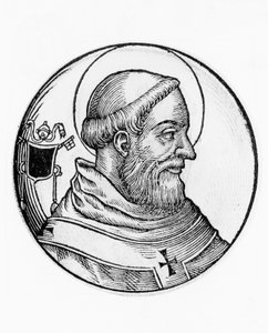 Porträt von Leo II. (gestorben 683), 80. Papst der katholischen Kirche ab 682, Gravur von William M. Timlin