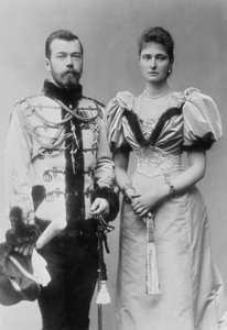 Porträtfotografie von Zar Nikolaus II. (1868-1918) und Prinzessin Alix von Hessen (1872-1918) ca. 1894 von Unbekannt
