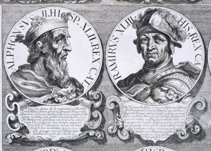 Porträts von Alfons II. und Ramiro I. (Lithografie)