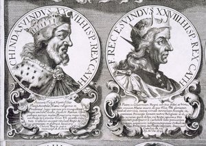 Porträts von Chindasuinth und Recceswinth (Lithografie)