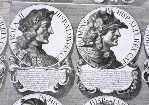 Porträts von Fruela II und Alfons IV (Lithografie) von Unbekannt