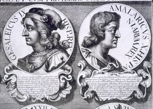 Porträts von Gesalec und Amalaric (Lithografie)