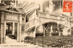 Postkarte/Kirche Saint Etienne du Mont, das Jube/Paris/Seine/Île-de-France/Frankreich
