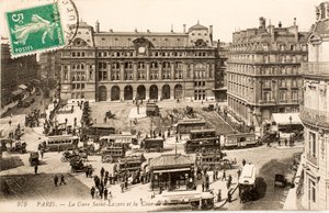 Postkarte/Bahnhof Saint Lazare/Paris/Seine/Île-de-France/Frankreich von William M. Timlin