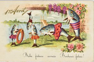 Postkarte: 1. April/April-Fisch von Unbekannt