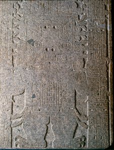 Präkolumbianische Kunst: der Jaguarmensch, Flachrelief des sogenannten Raimondi-Denkmals, entdeckt von Antonio Raimondi