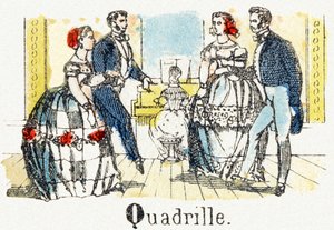 Q - Quadrille - Kinderunterhaltungsalphabet um 1890 (Lithographie)