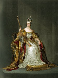 Königin Victoria von England in ihren Krönungsroben (1837) von Unbekannter Künstler