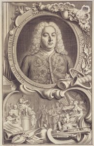 George Frederick Handel (1685-1759), Frontispiz zu "Israel in Egypt", graviert von Jacobus Houbraken (1698-1780) von Unbekannter Künstler