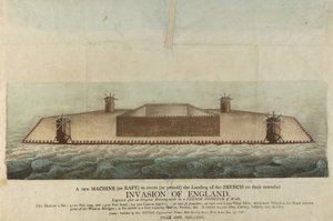 Darstellung des französischen Floßes, das 1798 Großbritannien erobern sollte (Gravur) von Unbekannter Künstler