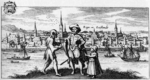 Riga - Blick auf die Stadt am Ufer der Daugava, um 1700 von Unbekannter Künstler
