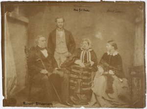 Robert Stephenson, englischer Maschinen- und Bauingenieur, und Familie, ca. 1850er von Unbekannt