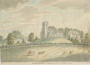 Sandon Kirche und Pfarrhaus von Unbekannt