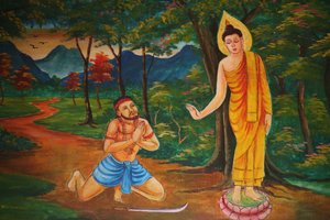 Szene aus dem Leben des Buddha, Vientiane, Laos