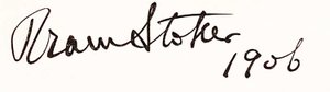 Unterschrift von Bram Stoker von Unbekannt