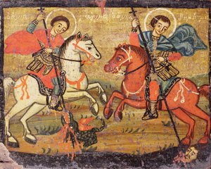 St. Georg und St. Demetrios, griechisch (provinziell) von Unbekannter Künstler