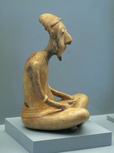Statuette eines meditierenden alten Mannes, Lagunillas, Spätvor- bis Frühklassische Periode, 300 v. Chr.-600 n. Chr. von Unbekannt