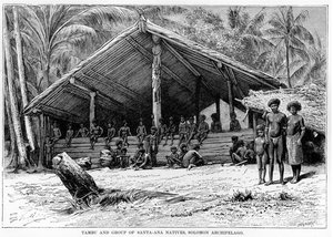 Tambu und Gruppe von Santa-Ana-Eingeborenen, Salomon-Archipel von Unbekannt