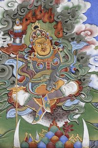 Tempel der Tausend Buddhas Dashang Kagyu Ling Kongregation. Wächter des Tempels, La Boulaye, Frankreich von Unbekannt