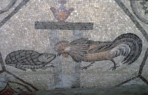 Der Hahn und die Schildkröte (Detail), ca. 313 n. Chr. von Unbekannt