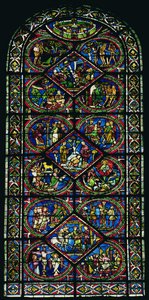 Die Vertreibung aus dem Garten Eden, das Gleichnis vom barmherzigen Samariter, die Passion und andere biblische Szenen, aus dem Wandelgang von Unbekannt
