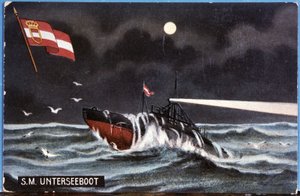 Das deutsche U-Boot Unterseeboot, frühes 20. Jahrhundert (Illustration)