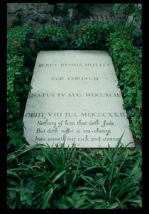 Das Grab von Percy Bysshe Shelley (1792-1822) (s/w Foto)