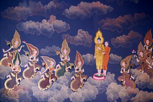 Das Leben des Buddha, Wandfresko, Wat Botum Tempel, Phnom Penh, 2022 von Unbekannter Künstler