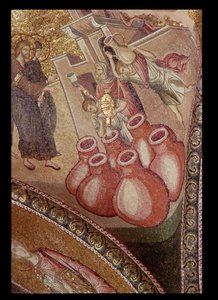 Das Wunder von Kana, aus dem Chora-Kloster, byzantinisch, ca. 14. Jahrhundert von Unbekannt