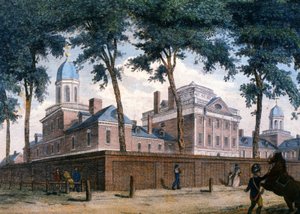 Das Pennsylvania Hospital in Philadelphia, um 1800 (Gravur)
