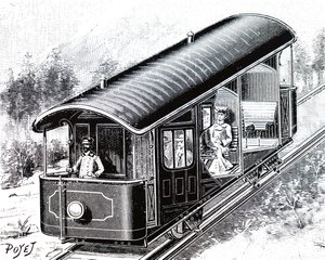Das Elektroauto auf der Vesuv-Standseilbahn von Unbekannt