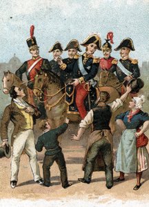 Der Einzug von König Karl X. (1757-1836) in Paris im Jahr 1824, ausrufend: „Es gibt keine Veränderung in Frankreich“. 19. Jahrhundert (Chromolithographie) von Unbekannter Künstler
