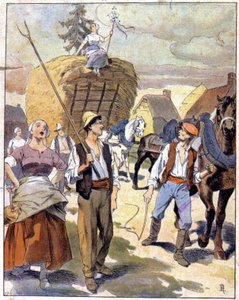 Der letzte Weizenwagen in der Beauce, ca. 1910 von Unbekannter Künstler