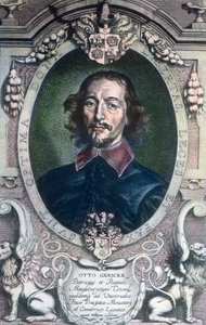 Der Bürgermeister der Stadt Magdeburg, Otto von Guericke, auch bekannt als Politiker, Jurist, Physiker und Erfinder