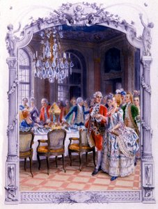 Das Mahl im 18. Jahrhundert, ca. 1900 (Illustration) von Unbekannter Künstler