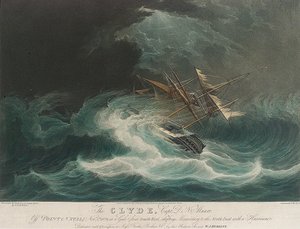 Das Schiff Clyde, vor Point Natal (?), gefangen im Sturm am 1. November