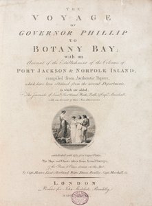 Titelseite von Die Reise des Gouverneurs Phillip nach Botany Bay, ca. 1789
