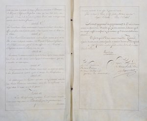 Vertrag des ewigen Friedens und der Freundschaft zwischen Frankreich und Russland, unterzeichnet in Paris am 20. Juli von Unbekannt
