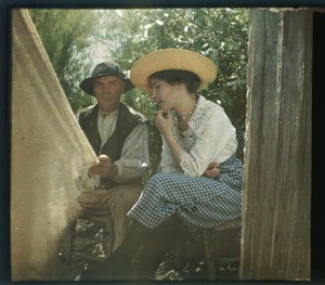 Vendee malerisch: Die Netzstunde, August 1919, Longeville, Frankreich - Autochrome anonym von Unbekannter Künstler