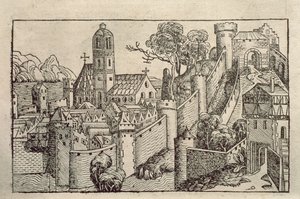 Ansicht der antiken Stadt Alexandria aus einem Buch mit Gravuren mit dem Titel 