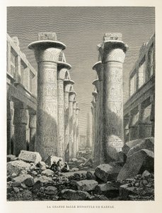 Ansicht der Großen Hypostylhalle in Karnak, Ägypten - Illustration aus dem Atlas von Ägypten von Unbekannter Künstler