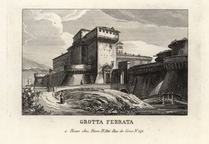 Ansicht der römischen Burgstadt Grottaferrata, Rom