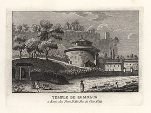 Ansicht des Tempels des Romulus, der Basilika Santi Cosma e Damiano, Forum, Rom