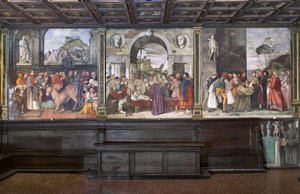 Ansicht der Fresken an der Nordwand der Basilika des Heiligen Antonius (Basilika des Heiligen), Schule des Heiligen, Padua, Italien von Unbekannter Künstler