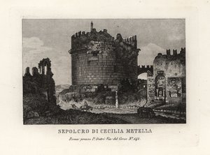 Ansicht der Ruine des Grabmals der Caecilia Metella, Rom