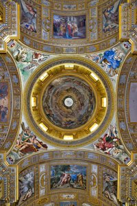 Ansicht des Querschiffs, Decke mit den Pendentifs und der Kuppel, Sant