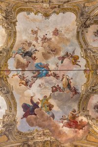 Ansicht des Gewölbes mit Fresko des Teatini-Raums, Chiesa di San Vincenzo, Piacenza, Emilia-Romagna, Italien von Unbekannter Künstler