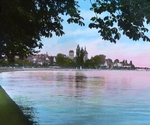 Blick auf die Stadt Arbon vom Bodensee