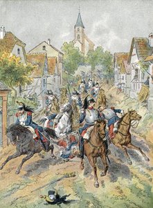 Krieg von 1870: Angriff der Kürassiere während der Schlacht von Froeschwiller-Woerth (1870) von Unbekannter Künstler